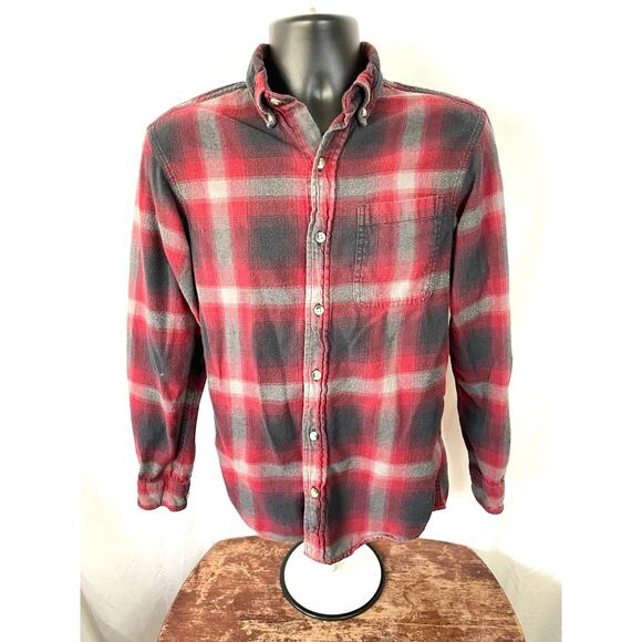 Hobbs Creek Red & Gray Plaid Flannel Shirt Men’s Small - Picture 1 of 8